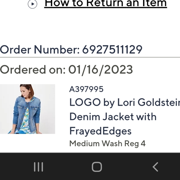 LOGO by Lori Goldstein Denim Jacket with Frayed Edges - Picture 6 of 6